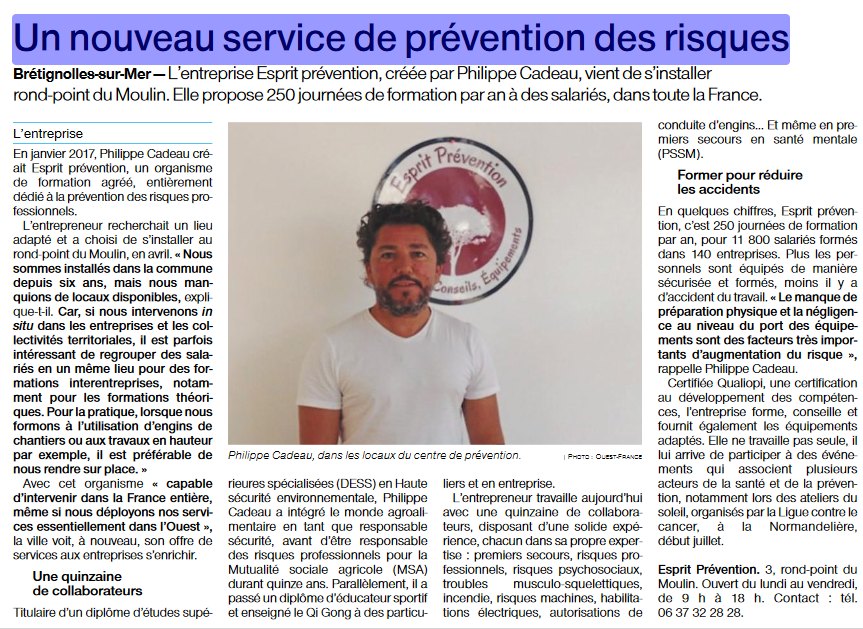 On parle de nous sur Ouest France